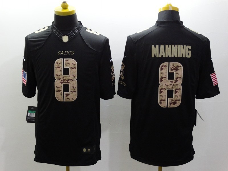 Men's New Orleans Saints Archie Manning #8 Black Jersey